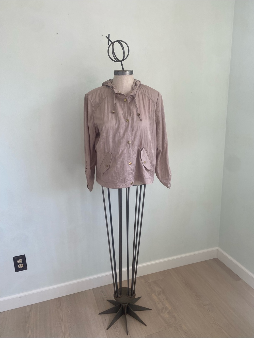 Chico's Mauve Hooded Utility Jacket